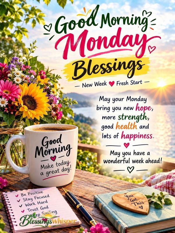 You are currently viewing 200+ Good Morning Monday Blessings, quotes, & Prayers